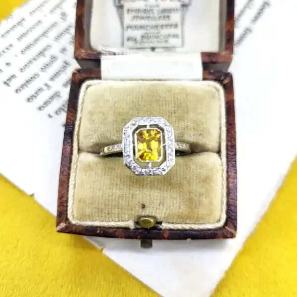 Platinum Art Deco Yellow Sapphire & Diamond Ring-art-deco-yellow-sapphire-ring-in-platinum.webp