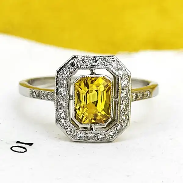 Platinum Art Deco Yellow Sapphire & Diamond Ring-art-deco-yellow-sapphire-ring-in-platinum.webp