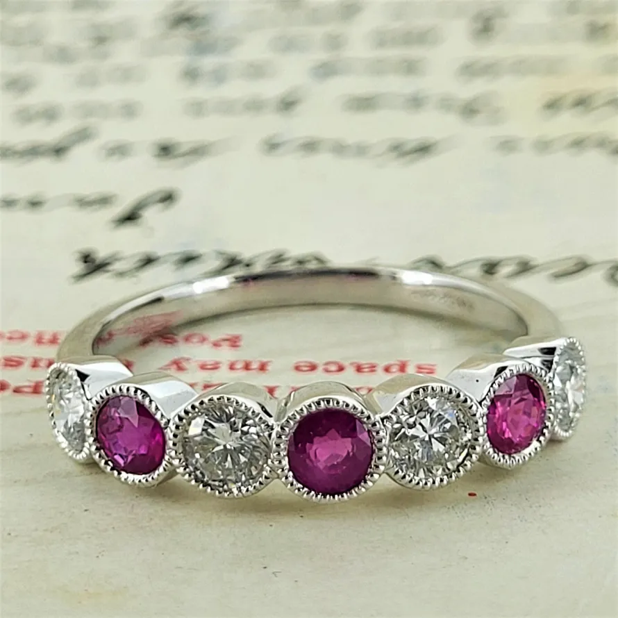 Ruby & Diamond Half Eternity Ring-diamond-and-ruby-half-eternity-dublin.webp