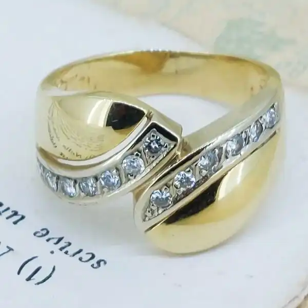 18ct Yellow Gold Diamond Dress Ring-18ct-yellow-gold-diamond-pinky-ring.webp