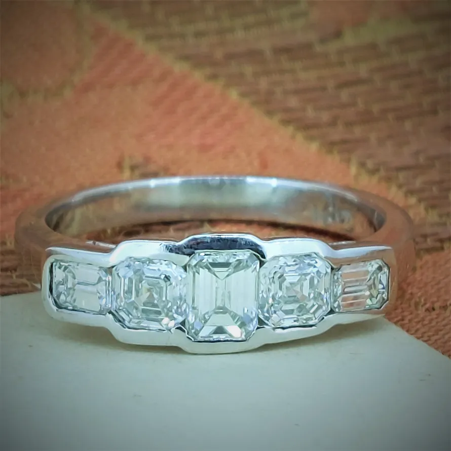 18ct White Gold Fancy Five Stone Diamond Ring-5-stone-diamond-ring-dublin.webp