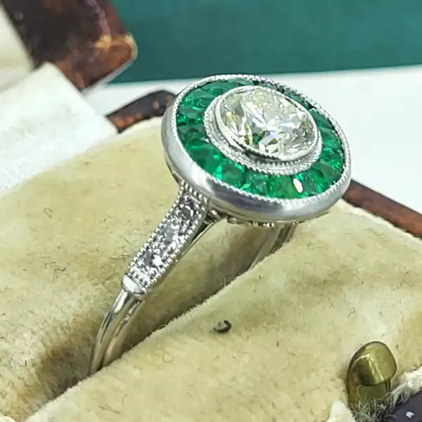 Platinum Emerald and Diamond Art Deco Target Ring -emerald-and-diamond-art-deco-target-ring.webp