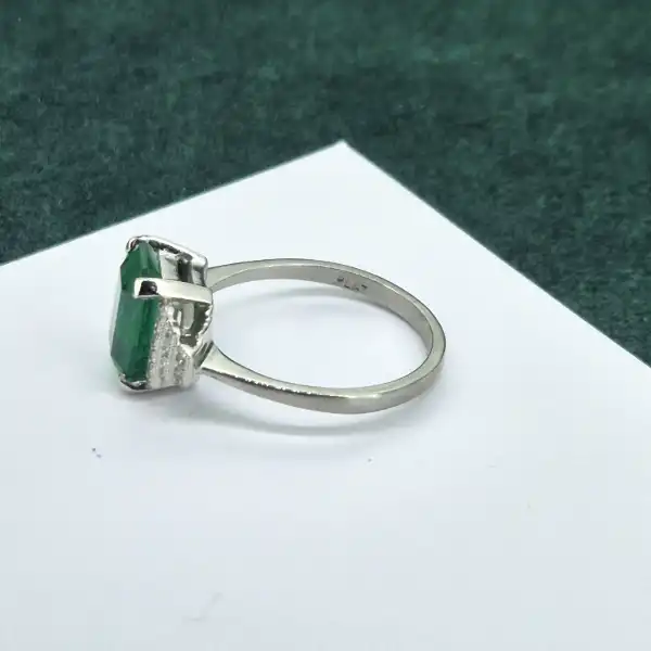 Platinum 3.25ct Emerald & Diamond Ring-emerald-and-diamond-deco-ring-in-platinum.webp