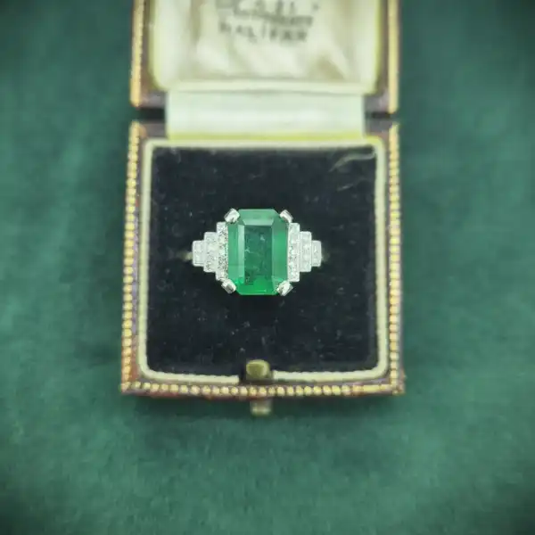 Emerald Jewellery Ireland  - Platinum 3.25ct Emerald & Diamond Ring