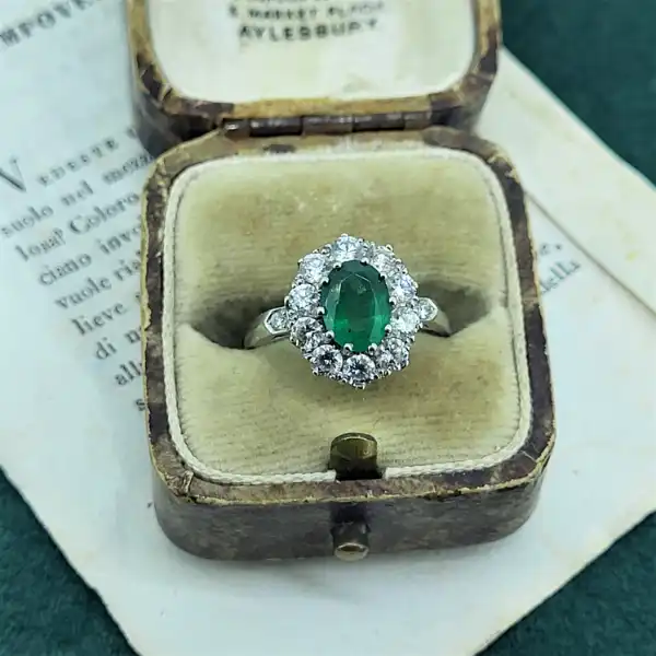 Platinum Emerald & Diamond Cluster-emerald-and-diamond-traditional-cluster.webp