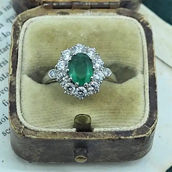 Platinum Emerald & Diamond Cluster-emerald-and-diamond-traditional-cluster.webp