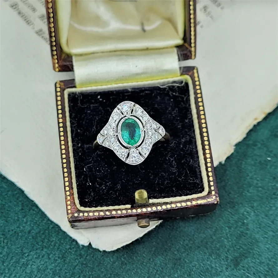 Art Deco Inspired Emerald & Diamond Ring-emerald-art-deco-ring.webp