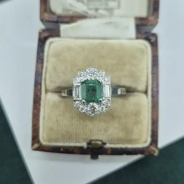 Art Deco Style Emerald and Diamond Ring in Platinum-emerald-art-deco-ring-with-diamonds-in-platinum.webp