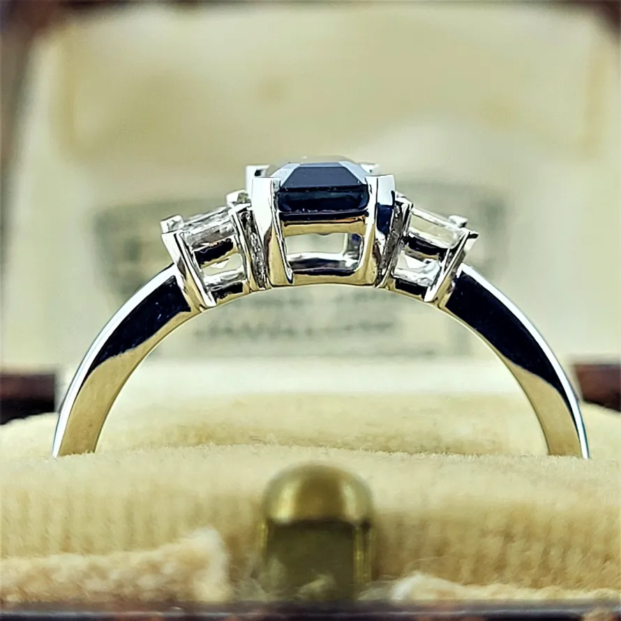 18ct White Gold Sapphire & Diamond Emerald Cut Trilogy-emerald-cur-sapphire-and-diamond-three-stone.webp
