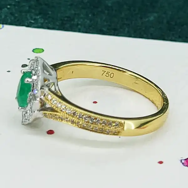 18ct Gold Emerald and Diamond Ring-emerald-diamond-art-deco-ring-with-split-shoulder-shank.webp