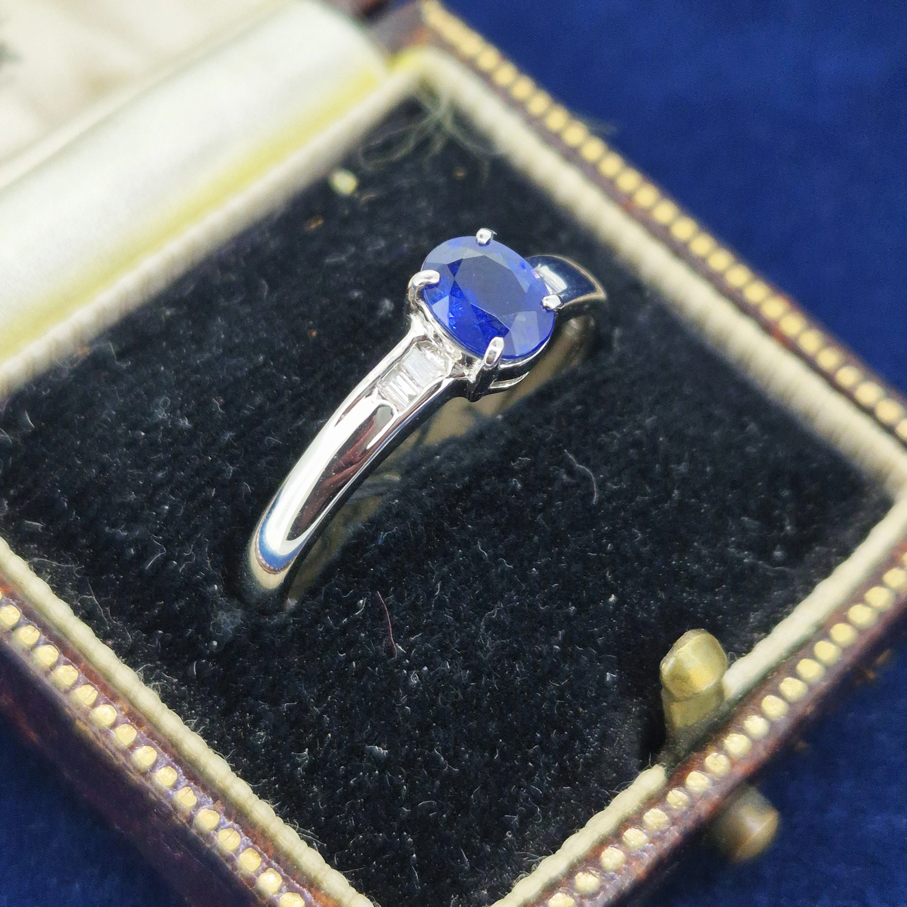 Platinum Sapphire & Diamond Ring-oval-sapphire-baguette-dia-ring-in-platinum.webp
