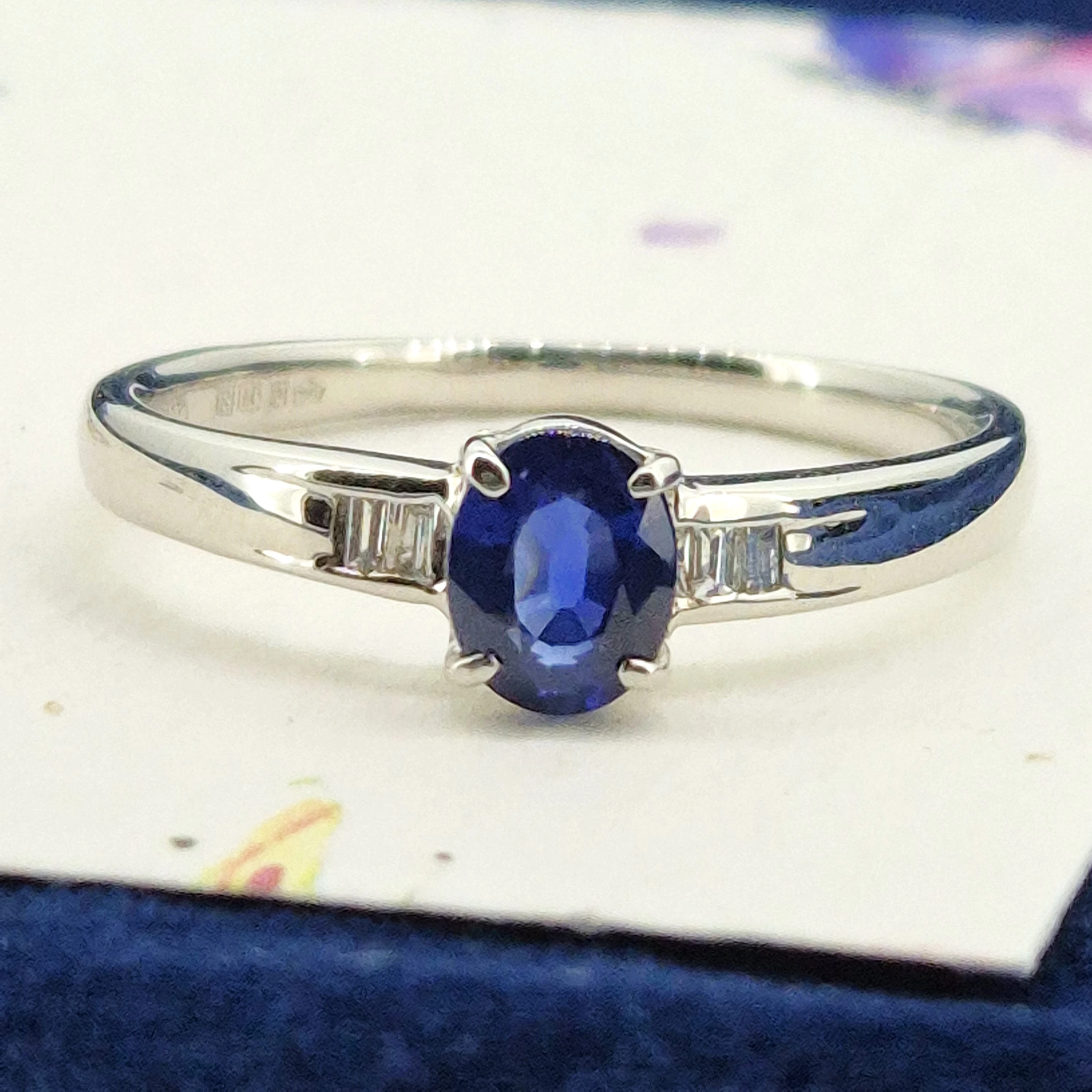 Platinum Sapphire & Diamond Ring-oval-sapphire-baguette-dia-ring-in-platinum.webp