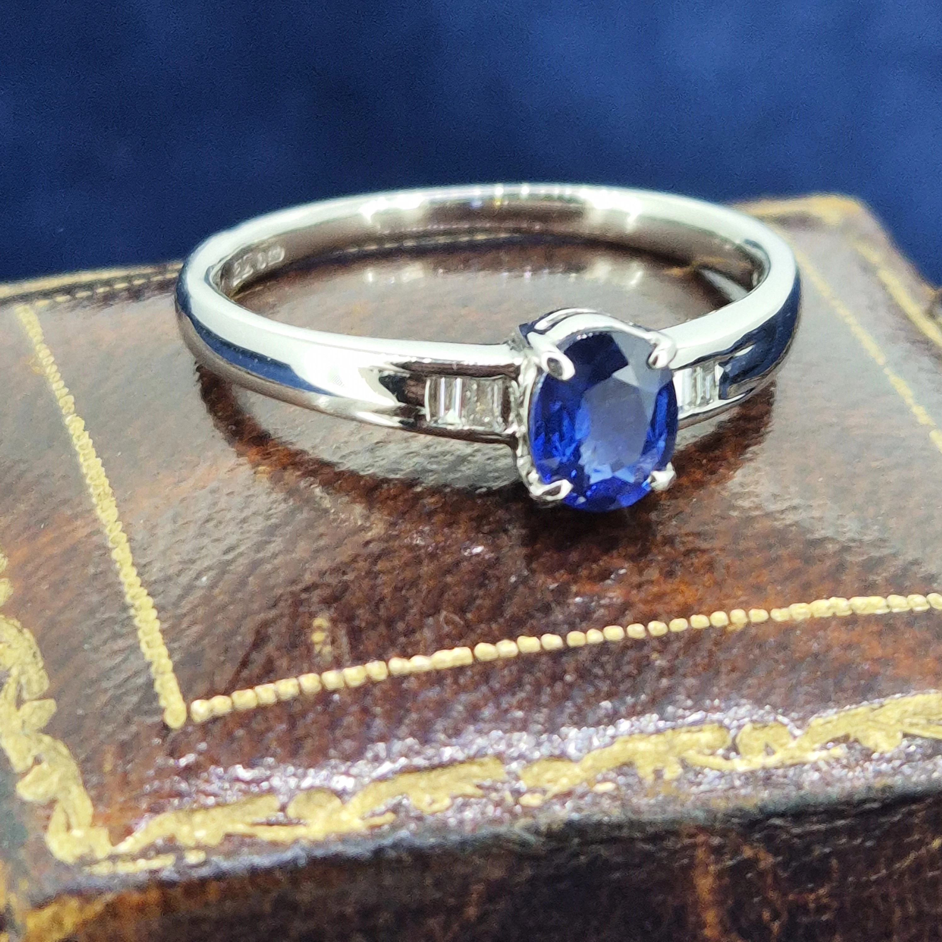 Platinum Sapphire & Diamond Ring-oval-sapphire-baguette-dia-ring-in-platinum.webp