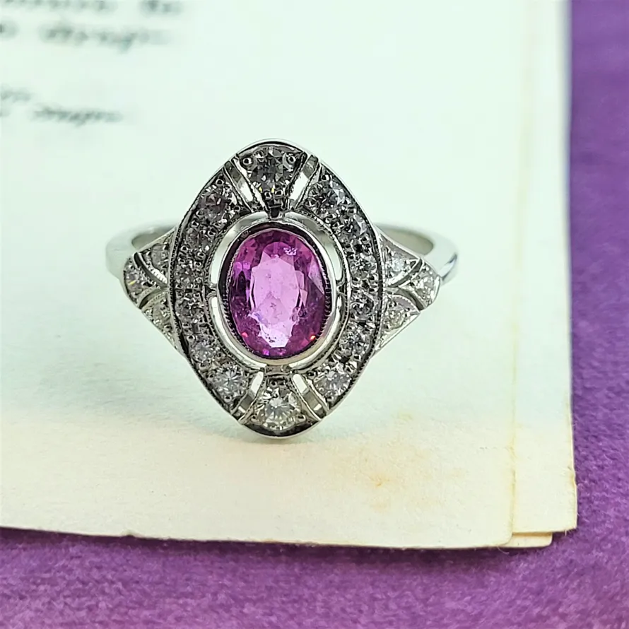 18ct Pink Sapphire & Diamond Art Deco Ring-pink-sapphire-and-diamond-ring.webp