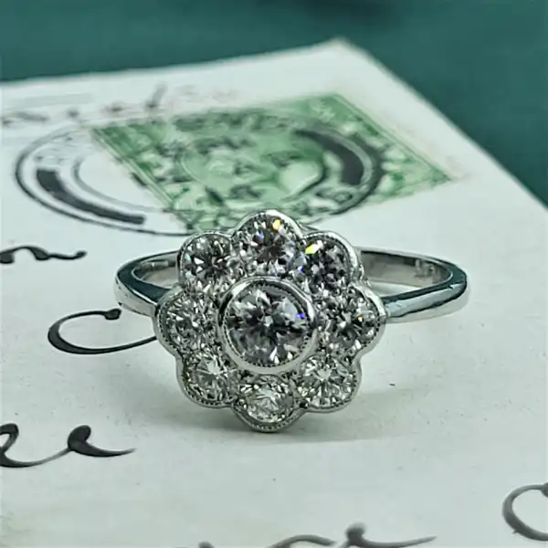 Platinum Diamond Daisy Cluster Ring weighing 1.15cts-plat-dia-daisy-cluster-ring.webp