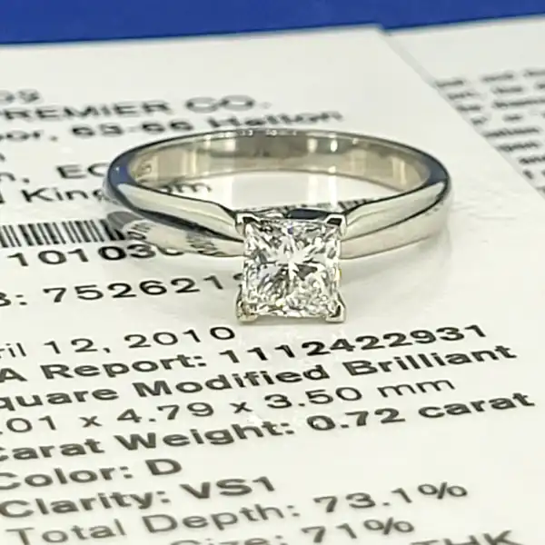 Platinum GIA Certified Princess Cut Diamond Solitaire weighing 0.72cts-plat-princess-cut-diamond-ring-certified-by-gia.webp