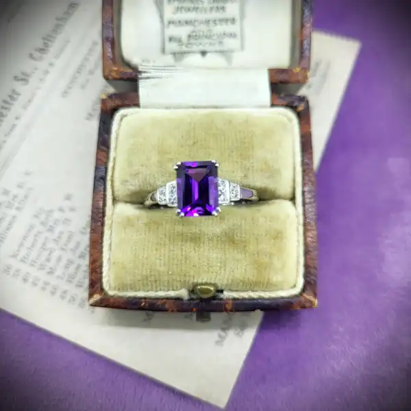 Platinum Amethyst and Diamond Ring-platinum-amethyst-and-diamond-art-deco-ring.webp