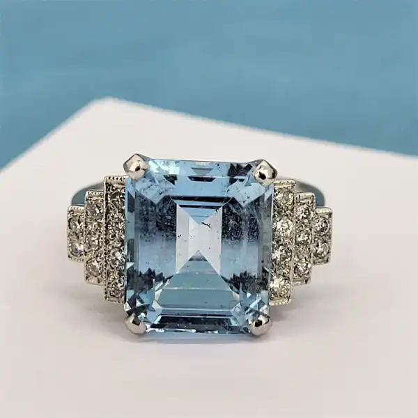 Platinum Aquamarine & Diamond Ring-platinum-aquamarine-art-deco-ring-with-diamonds.webp