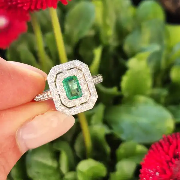 Double Halo Art Deco Emerald & Diamond Ring -platinum-double-halo-emerald-diamond-art-deco-ring.webp
