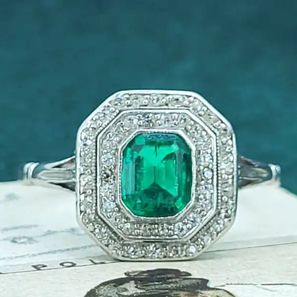 Platinum Antique Emerald & Diamond Ring-platinum-emerald-and-diamond-original-art-deco-ring.webp