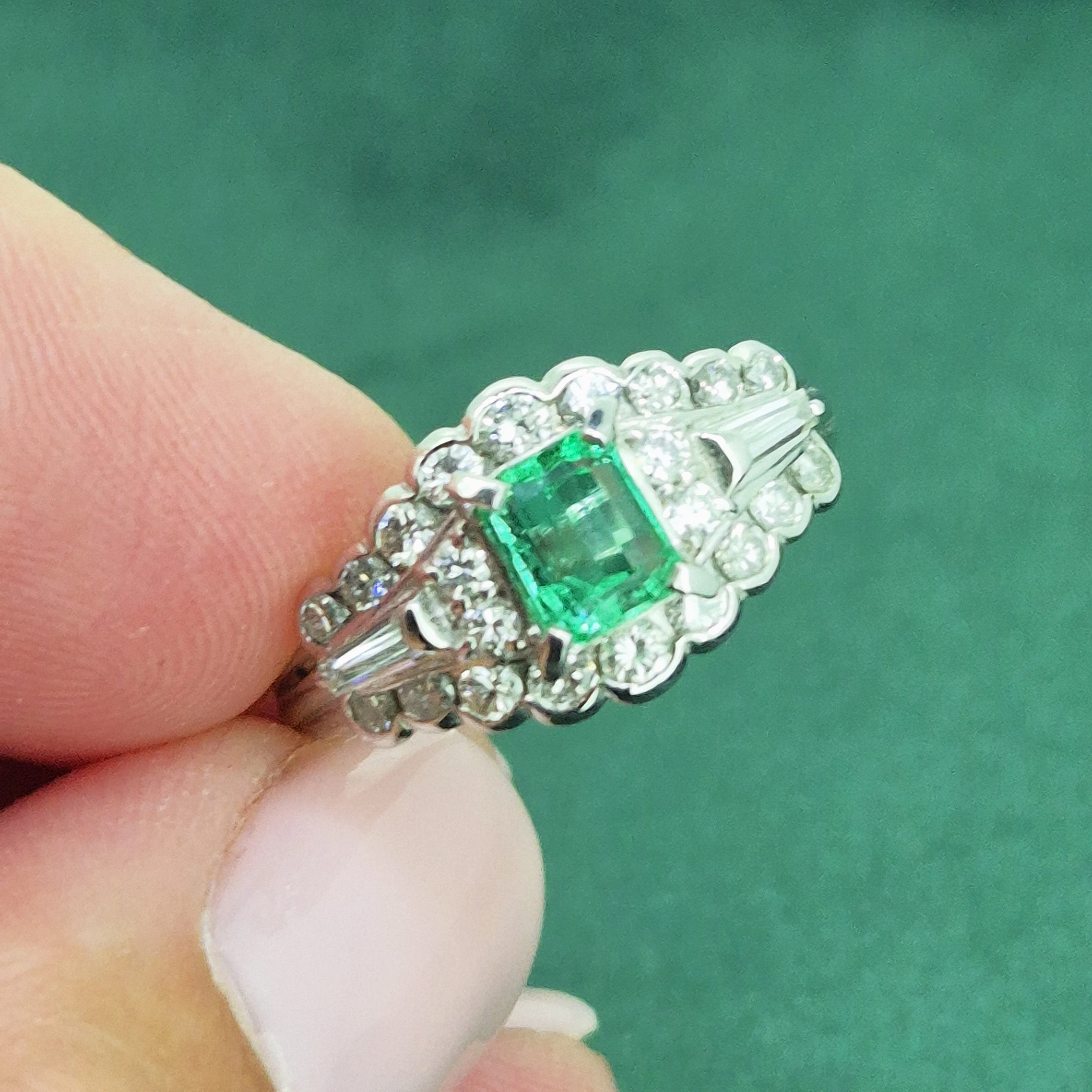 Platinum Emerald & Diamond Ring-platinum-emerald-cluster-ring-with-diamonds.webp