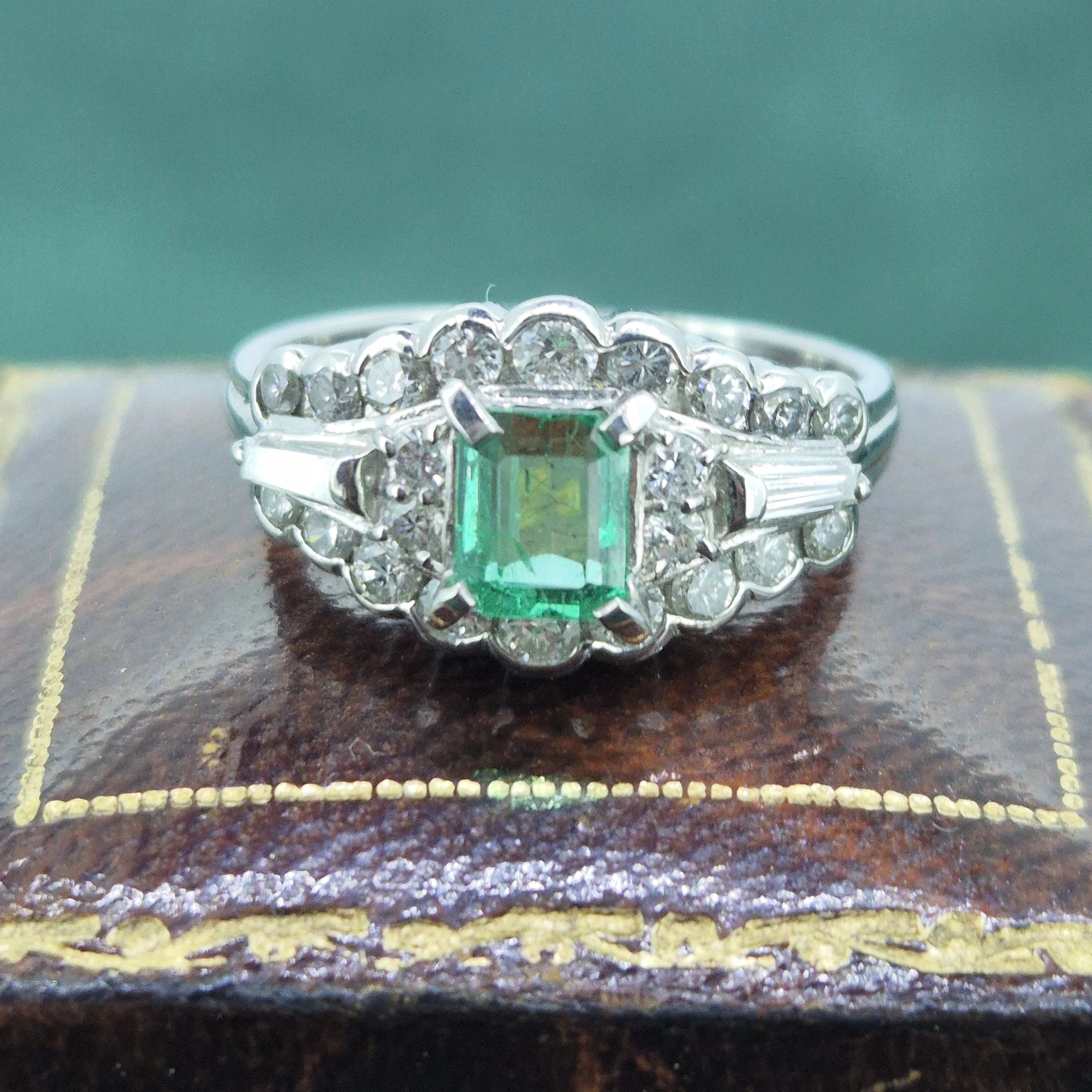 Platinum Emerald & Diamond Ring-platinum-emerald-cluster-ring-with-diamonds.webp