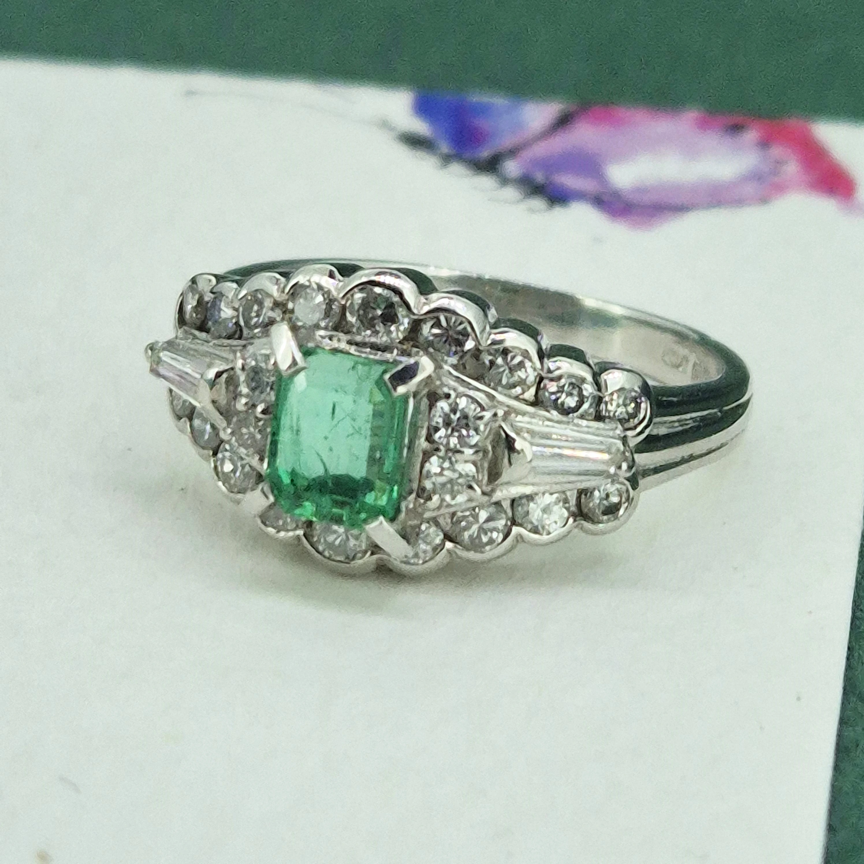 Platinum Emerald & Diamond Ring-platinum-emerald-cluster-ring-with-diamonds.webp