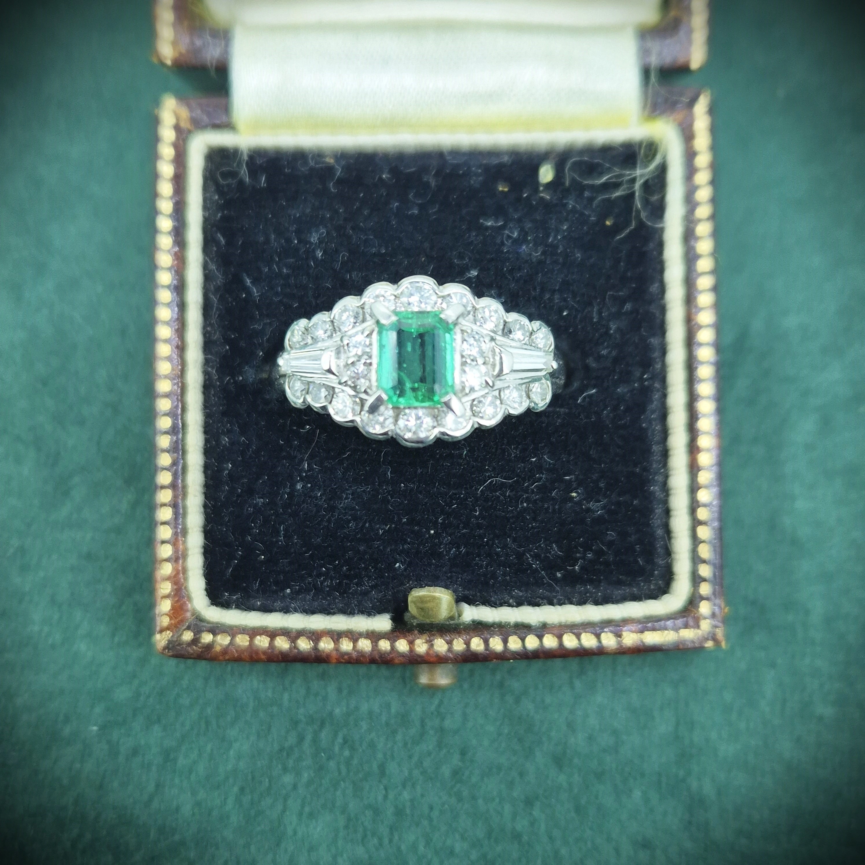  Thumbnail of Platinum Emerald & Diamond Ring