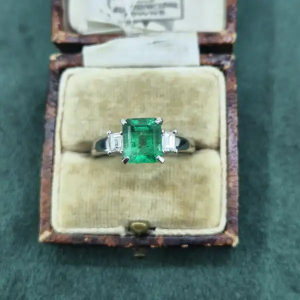Emerald and Diamond Ring Set in Platinum-platinum-emerald-cut-emerald-diamond-ring.webp