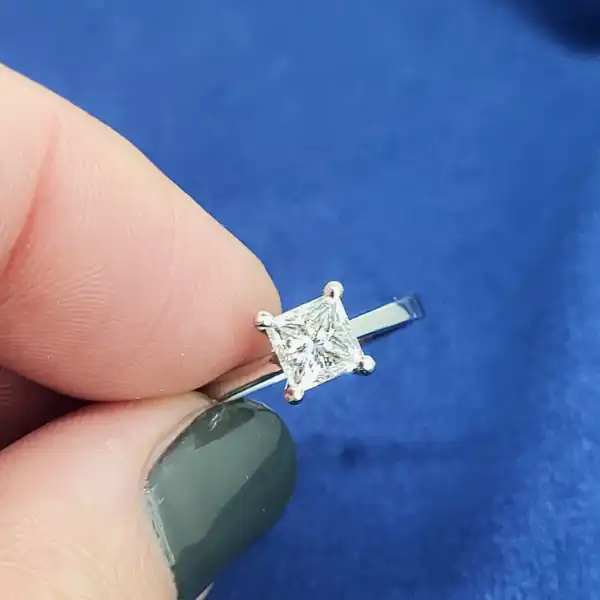 Platinum Princess Cut Solitaire weighing 1.00cts -platinum-princess-cut-solitaire-certed-by-edr.webp