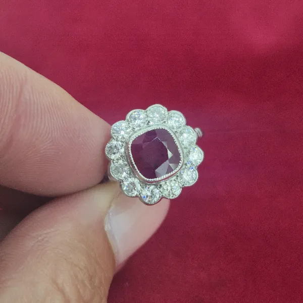 Platinum Ruby & Diamond Ring-platinum-ruby-diamond-cluster-2.80cts.webp