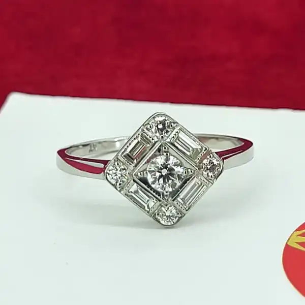 Platinum Art Deco Diamond Ring weighing 0.50ct-platinum-square-art-deco-diamond-ring.webp