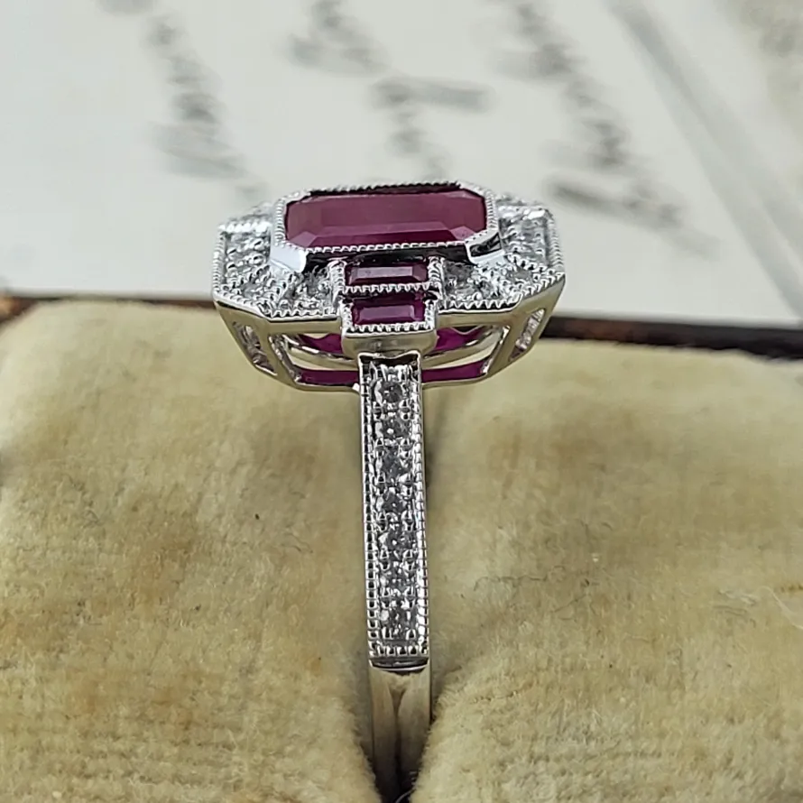 18ct White Gold Ruby and Diamond Art Deco Reproduction Ring-ruby-and-diamond-deco-repro-ring.webp