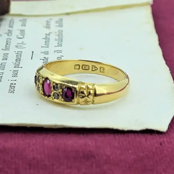 Date 1905! 18ct Vintage Ruby & Diamond Ring-ruby-anniversary-ring.webp