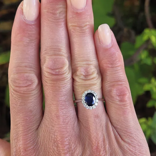 Sapphire & Diamond Cluster Ring-Small 