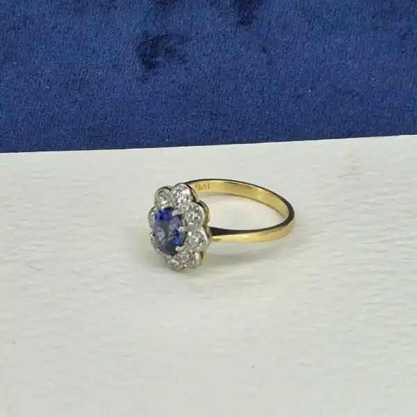 Sapphire & Diamond Cluster Ring -sapphire-and-diamond-flower-cluster-18ct-and-platinum.webp