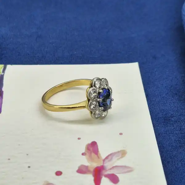 Sapphire & Diamond Cluster Ring -sapphire-and-diamond-flower-cluster-18ct-and-platinum.webp