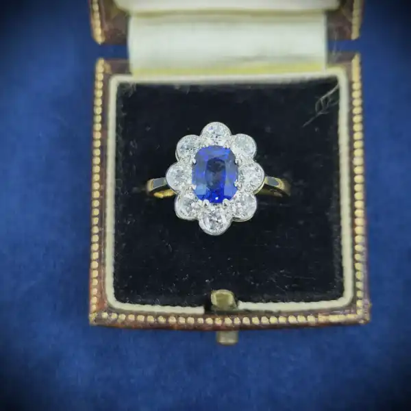  Thumbnail of Sapphire & Diamond Cluster Ring 