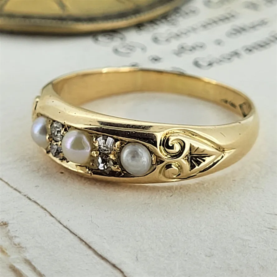 Exquisite Diamond and Pearl Ring-victorian-diamond-and-pearl-ring.webp