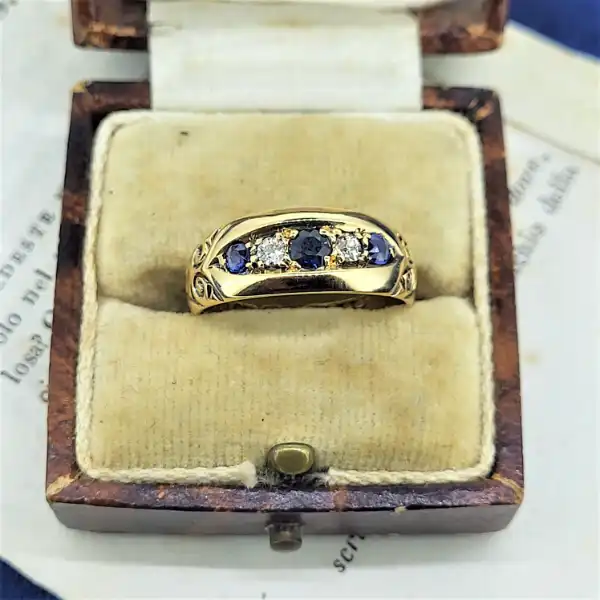 Date 1899! 18ct Antique Sapphire and Diamond Ring-victorian-sapphire-engagement-ring.webp