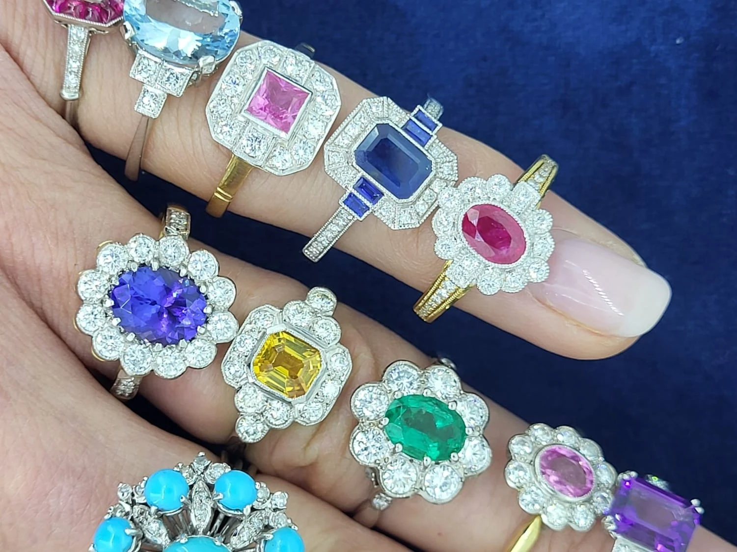 Emerald and platinum Art Deco reproduction