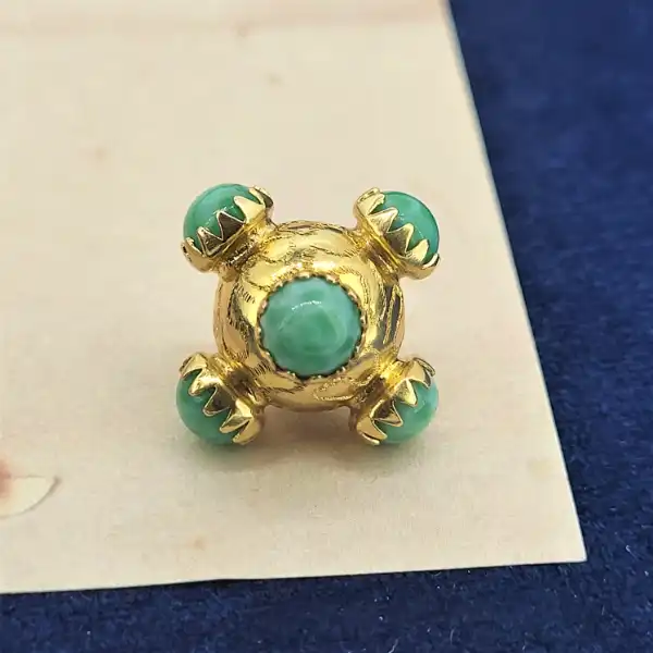 18ct Gold Etruscan Revival Turquoise Charm-18ct-etruscan-revival-turquoise-charm.webp