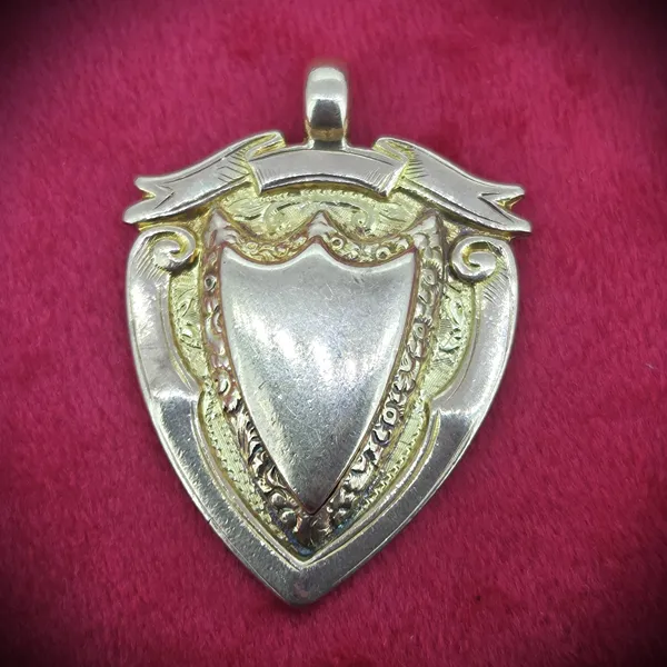 Date 1918! 9ct Gold Shield Medal by James Walter Tiptaft