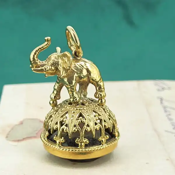 9ct Yellow Gold Elephant Fob Charm-9ct-gold-elephant-fob-charm.webp