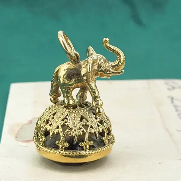 9ct Yellow Gold Elephant Fob Charm-9ct-gold-elephant-fob-charm.webp