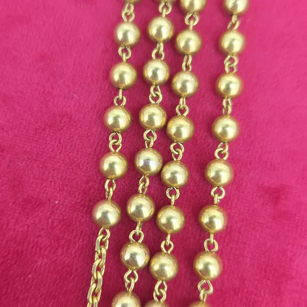 Antique 9ct Gold Rosary Beads with Crucifix - Crown View 