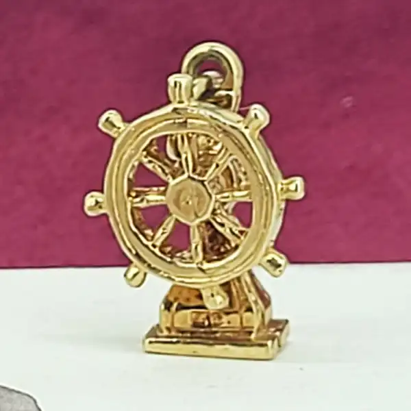 9ct Yellow Gold Ships Wheel Charm-9ct-gold-ships-wheel-charm.webp