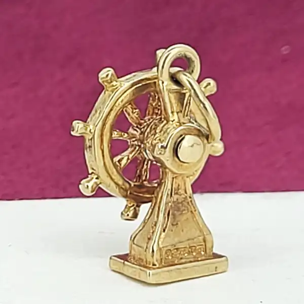 9ct Yellow Gold Ships Wheel Charm-9ct-gold-ships-wheel-charm.webp