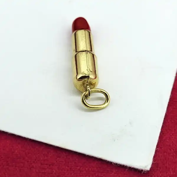 9ct Gold Red Lipstick Charm-9ct-yellow-gold-lipstick-charm.webp