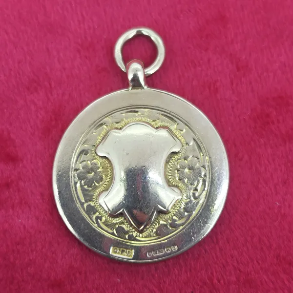 Date 1926! Antique 9ct Gold Medal by George Frank Bickerton- Front View 